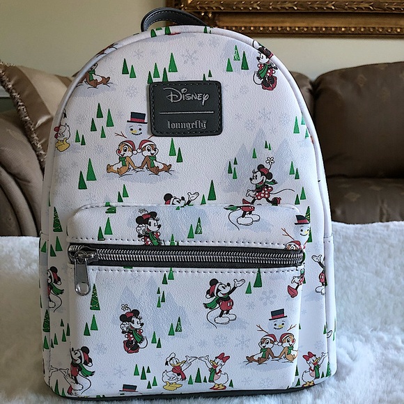 Disney Loungefly Mickey Mouse and Friends Snow Day Christmas Holiday Backpack - Picture 3 of 5